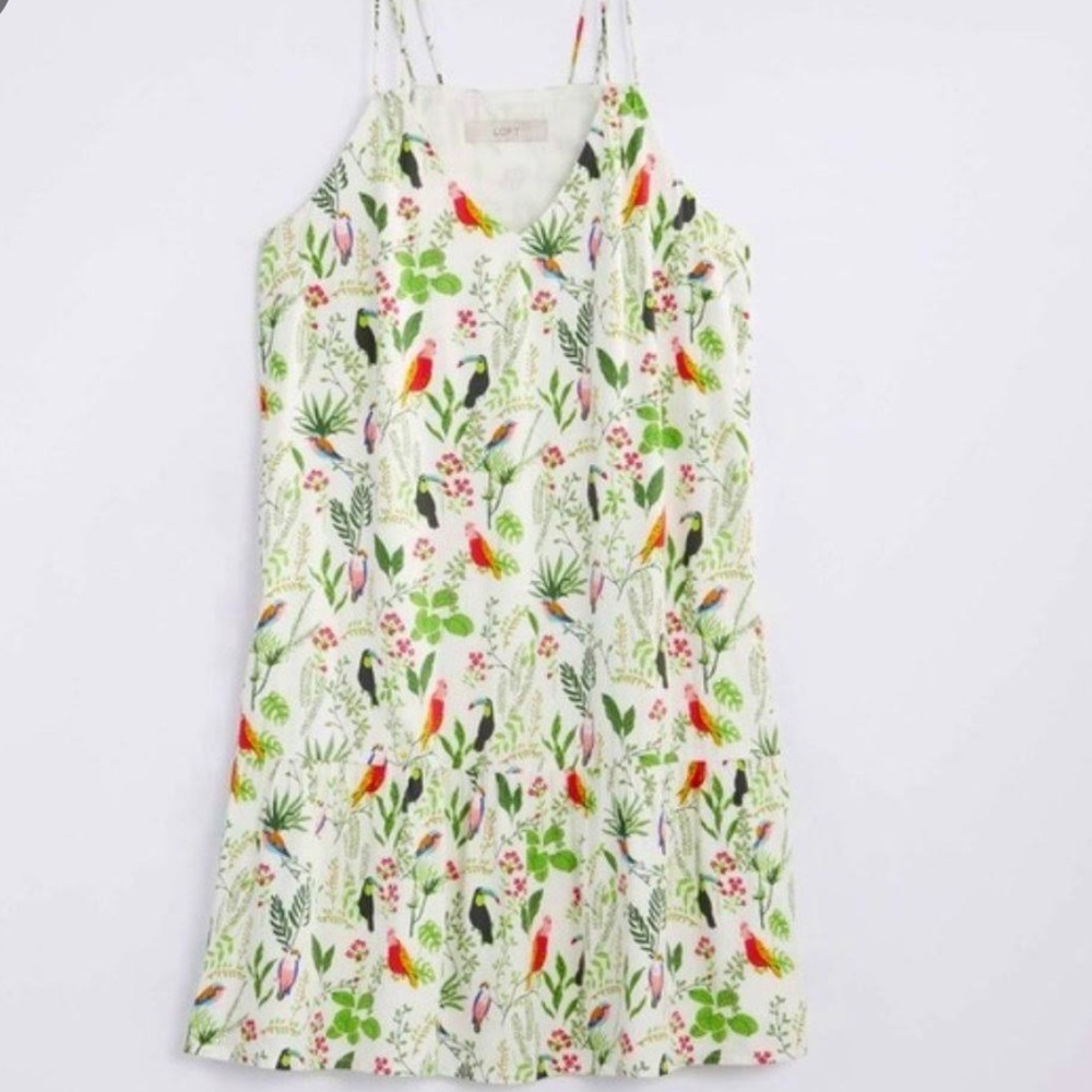Loft Toucan Flounce swing dress